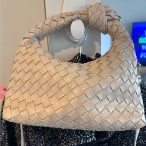 Elegant Cream Woven Handbag